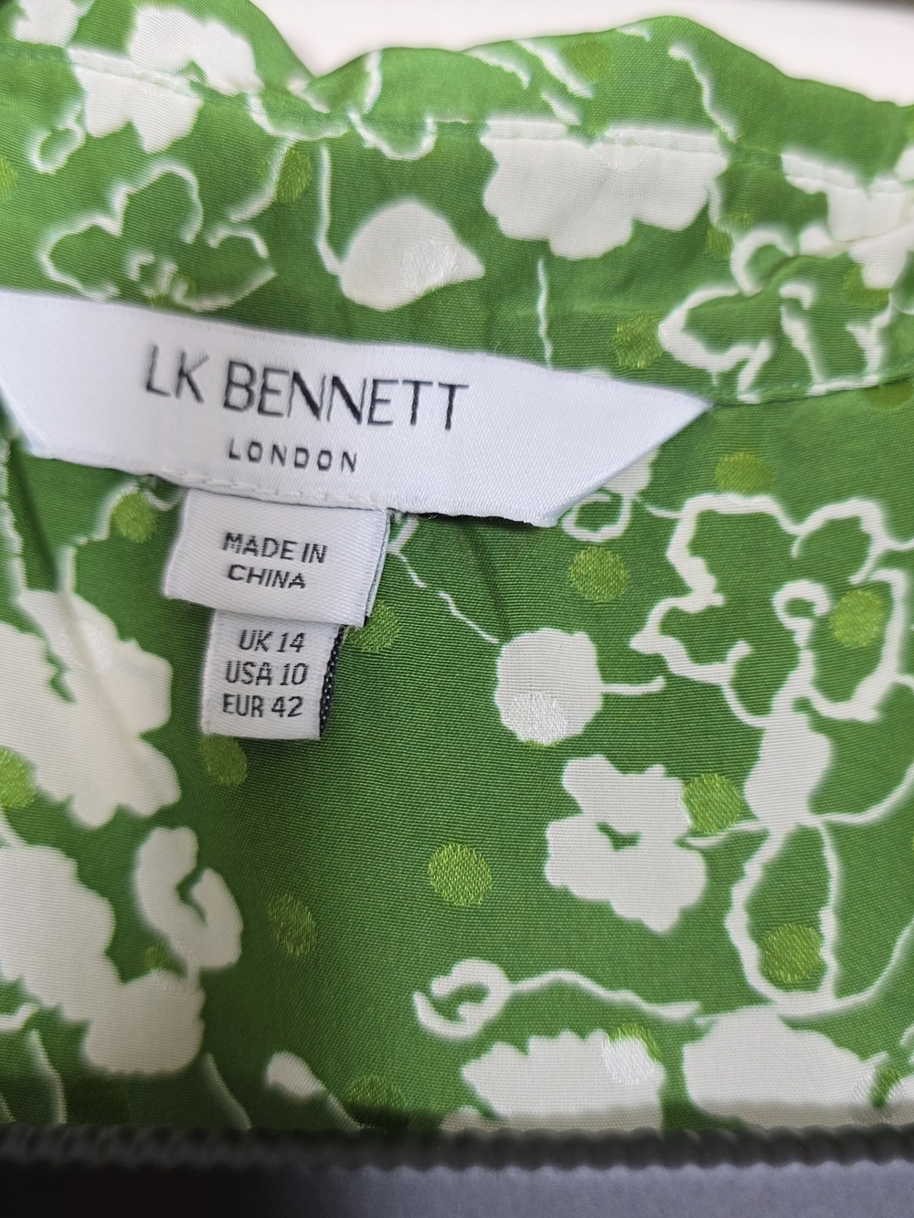 L.K. BENNETT SILK SOPHIE WILDFLOWER DRESS SIZE 10 MSRP $675 - Picture 12 of 14